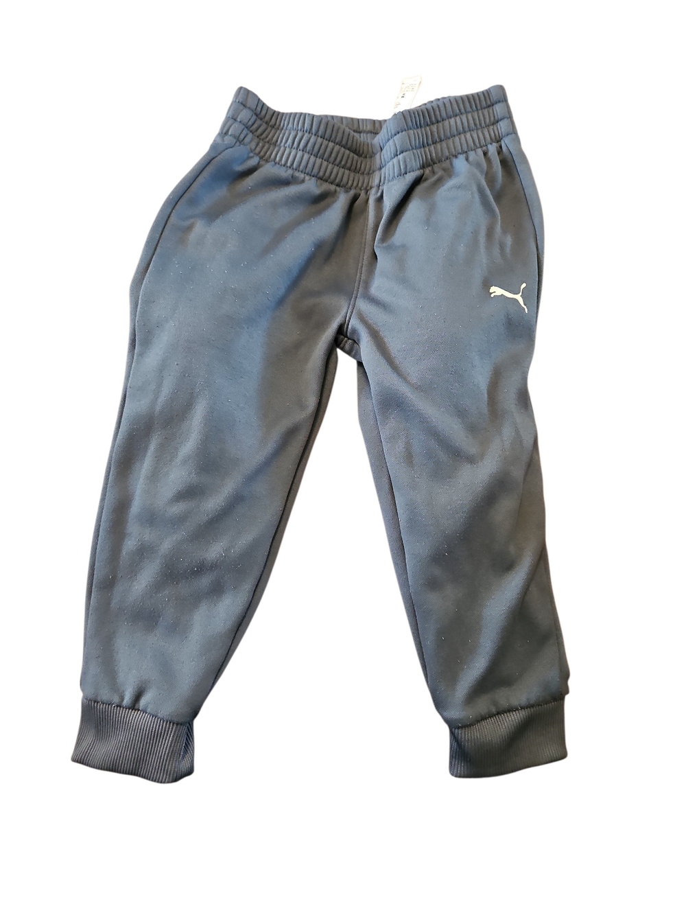 Puma Boys Gray Elastic Waist Joggers with Logo Size 3t